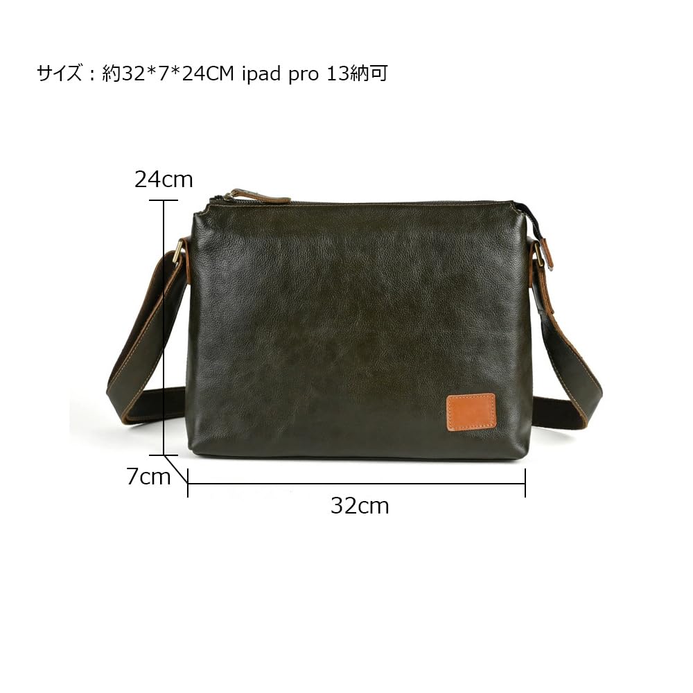 Whatna Сумка на плечо из натуральной кожи коровы дубленой в античном стиле для мужчин, сумка-мессенджер через плечо, большой формат A4, подходит для iPad Pro 13, горизонтальный стиль,