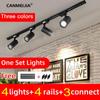 (4pcs Lamps+2m Rail) Whole Set Led Track Light COB Track Lights Aluminum Rails Track Lighting Fixture For Clothing