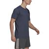 Adidas Быстросохнущая футболка с круглым вырезом и однотонным логотипом. Мужские топы. Темно-синий GR0508.
