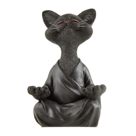 Статуэтка Будды-кота, сидящая статуя кошки для медитации, статуэтка Будды-кота из смолы, настольное украшение, коллекция