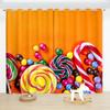 2PCS Cartoon Dessert Lollipop Curtain Pink Candy Curtain for Children Bedroom Living Room Kitchen Blinds Window Curtain Cortinas