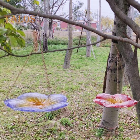 Подвесная ванна для птиц, стеклянная миска для воды для птиц, садовая ванна для диких птиц, поднос, кормушка для украшения двора и газона