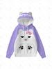 K-pop группа девушек-истребителей демонов Толстовка с капюшоном с фиолетовыми медвежьими ушками Аниме-футболка - Стиль MIRA