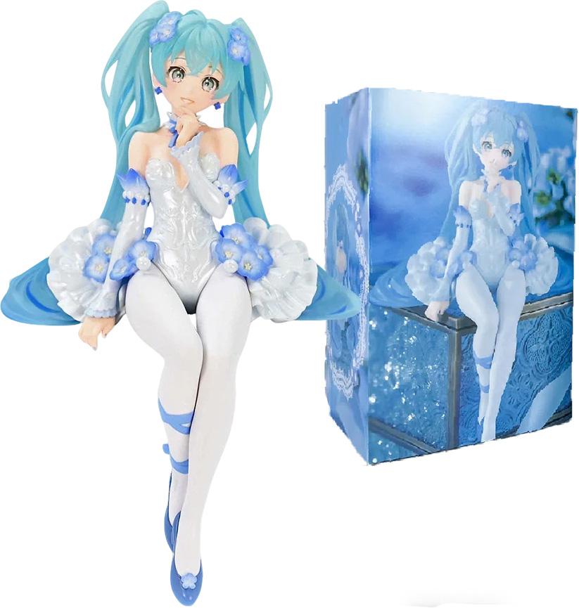 14cm Hatsune Miku Love Sailor Q Version Figure Pink Sailor Suit Blue Bow Heart PVC Action Figure Perfect Toy for Fans