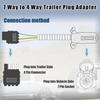 Universal Waterproof 7 Way Round to 4 Way Flat Adapter Trailer Wiring Harness Power Supply Extension Cord for Trucks RV Pickups
