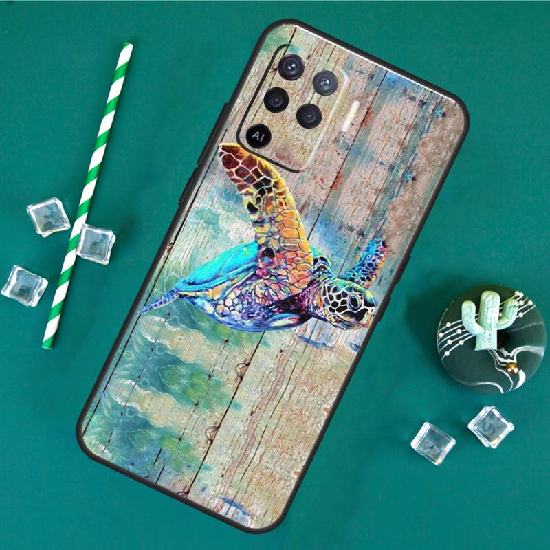 Чехол для телефона с морской черепахой для Oppo A18 A38 A58 A78 A98 A40 A60 A80 A91 A15 A17 A74 A94 A54 A57S A16 A76 A96