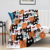 Cute Cat Kawaii Animal Design Flannel Throw Blanket Lightweight Warm Cozy Gifts for Kid and Adults Gift Suitable Couch Bed Chair