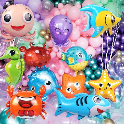 Мини-шарики из алюминиевой фольги в виде животных, серия Linda Ocean, 16 дюймов, случайный ассортимент, 10 штук в упаковке