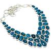 Neon Apatite Gemstone Handmade Ethnic 925 Silver Necklace 18" JCN353-6