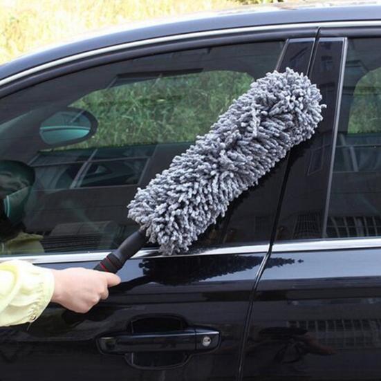 Car Wax Mop Multifunctional Retractable Long Handle Absorbent Dual Purpose Dust Removal Microfiber Car Wash Mop Cleaning Brush Auto Parts for Vehicle