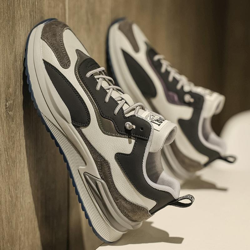 Мужская обувь Обувь Форреста Гампа Папины модные туфли 2024 новая зимняя кожаная поверхность молодежный тренд повседневный универсальный стиль спортивная обувь