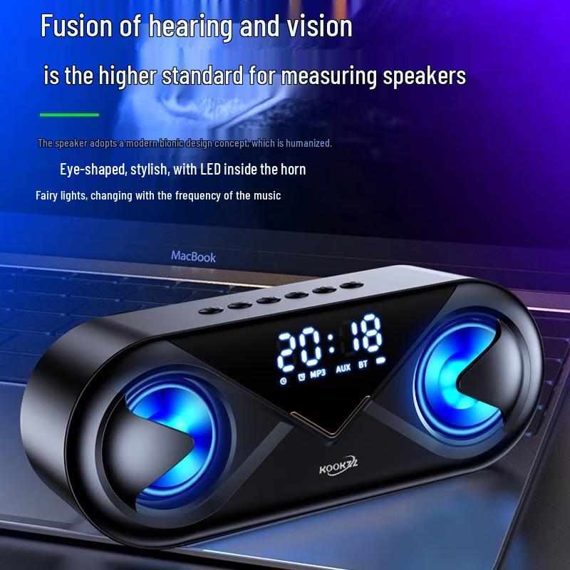 Портативная Bluetooth-колонка CooCooer Y02 со светодиодным дисплеем, штекер CN (адаптер в комплекте)