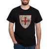 CafePress - Крест тамплиера, Щит Футболка - Классическая хлопковая футболка Черная