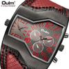 Quartz Watch Personality Men's Watch Dual Time Zone Fashion Big Dial Belt Men's Watch