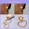 W240 Stylish Heart Pendant Earrings With Metal Finish For Daily Wear And Romantic Gifts