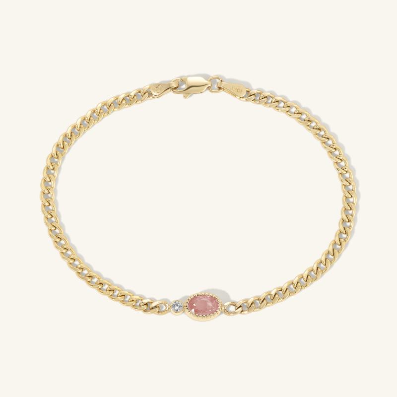 Bracelet Color Zircon Pendant Stainless Steel Fashion Personality Bracelet Electroplating 18K Color Retention