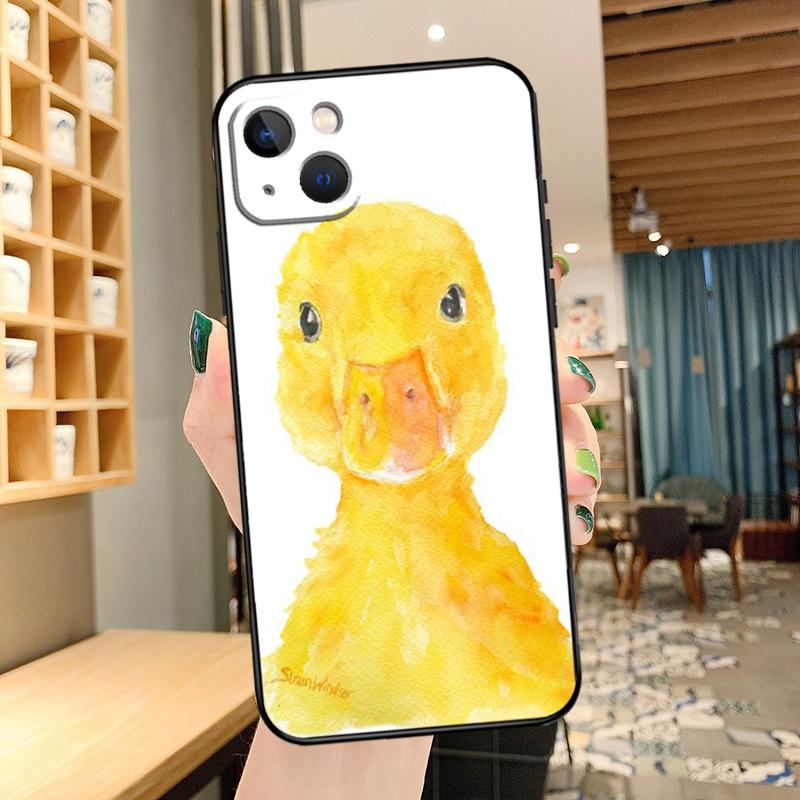 Мультяшный Милый Животный Утенок Чехол для Телефона Для iPhone 13 Pro Max 16 15 11 12 14 17 Pro Max mini 15 16 Plus 16e 17 Air Cover