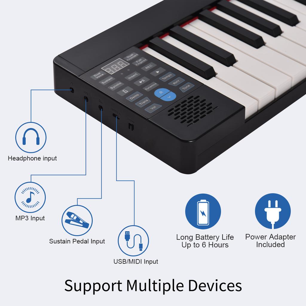 61-Key Foldable Electronic Piano Multifunctional Electronic Organ Folding Digital Piano 61 Keys