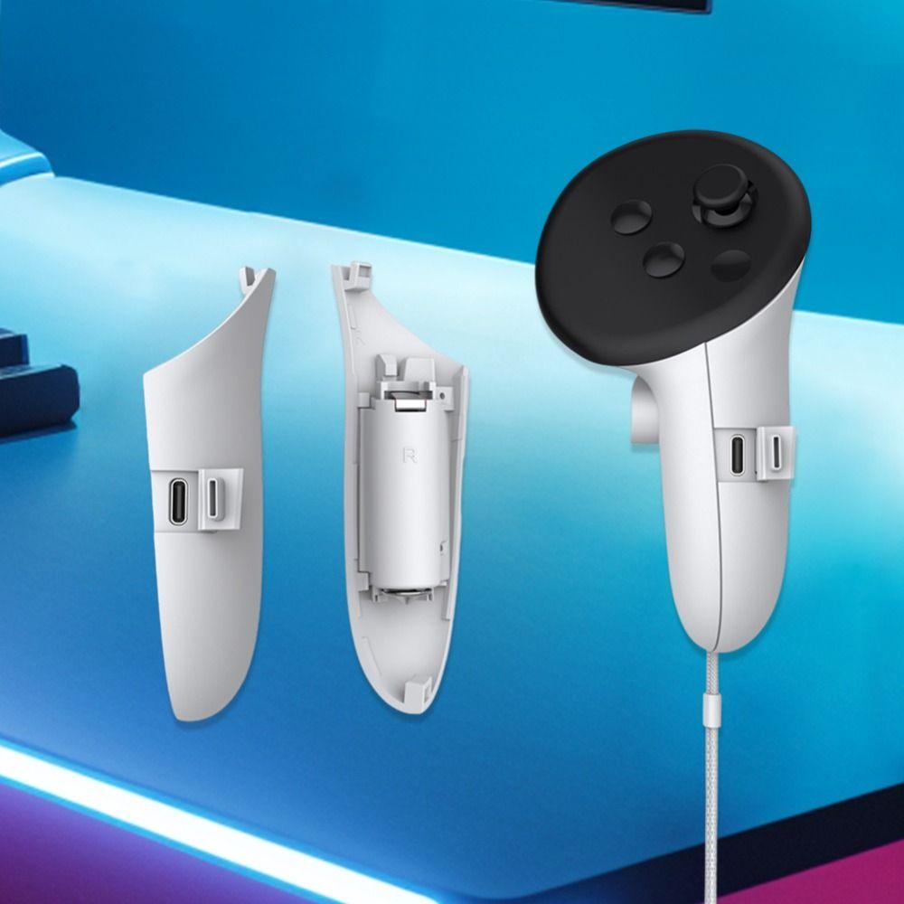 Перезаряжаемые накладки-грипсы для правого и левого контроллеров, крышка батарейного отсека для VR-гарнитуры Meta Quest 3/3S