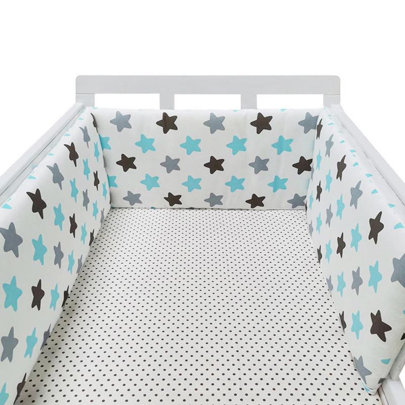 Soft Pure Cotton Removable and Washable Baby Crib Bumper, Anti-Collision, One-Piece Design