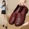 2024 весна и осень обувь для мам мягкая подошва удобная рабочая кожаная обувь женская обувь среднего и пожилого возраста одинарные туфли нескользящие туфли на плоской подошве