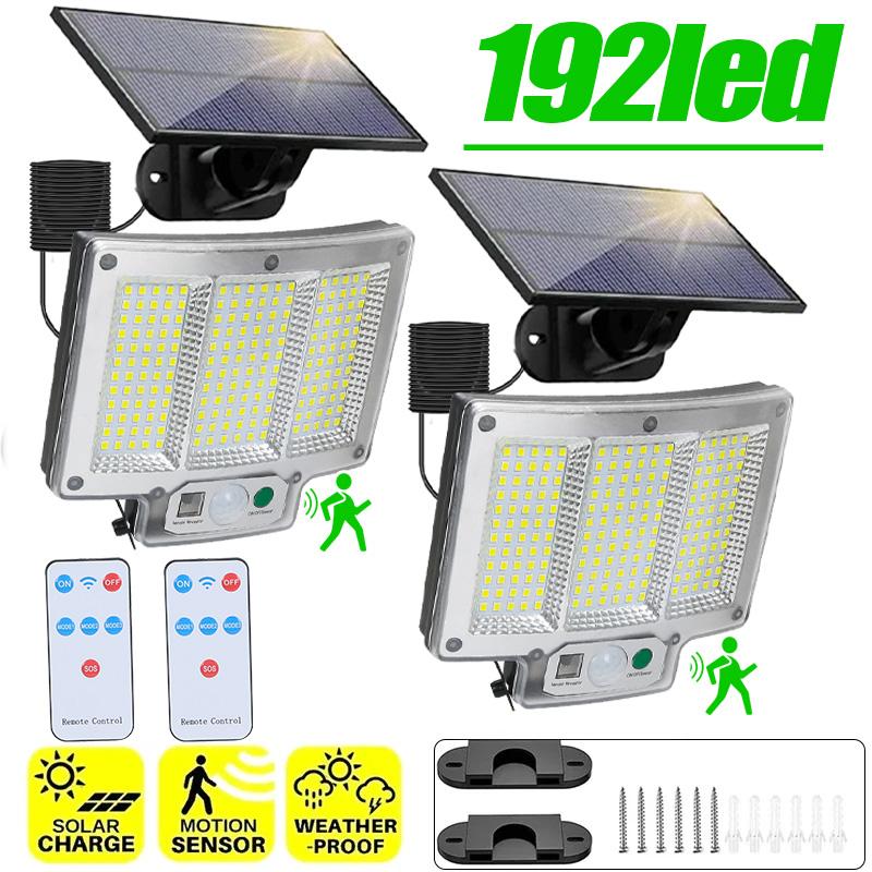 192LED Split Solar Lamp 3 Lighting Modes Outdoor Decoration Sunlight Wall Light PIR Motion Sensor Waterproof Garden Garage Lamp