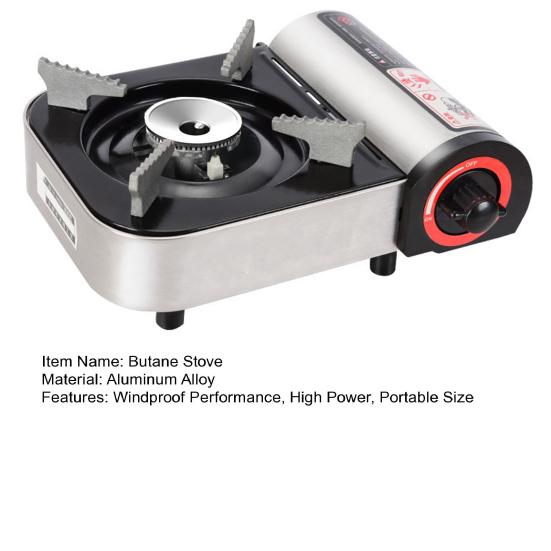 Мини-бутановая плита 2900 Вт, ветрозащитная, для кемпинга, походов, портативная, из алюминиевого сплава, для приготовления пищи в помещении и на открытом воздухе, с одной горелкой, газовая плита