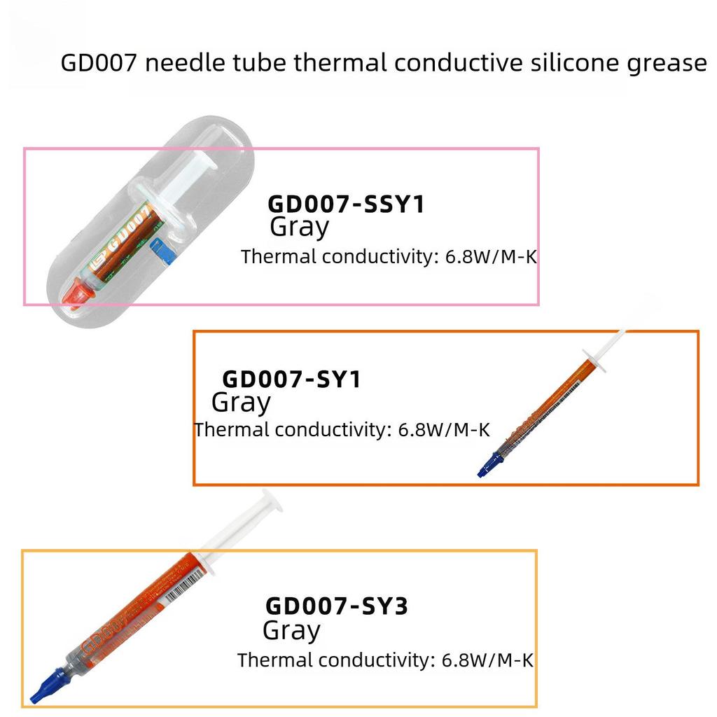 GD007 Высокопроводящая термопаста для ЦП/ГП, 1/3/7/15/30 г силиконовой пасты