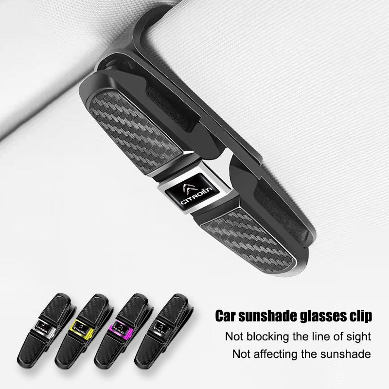 TCJH7 Car Sun Visor Glasses Clip Ticket Card Storage Clamp For Citroen C3 C5 Aircross C5X C4 Cactus Picasso e-C3 e-C4 C1 C-Crosser C6