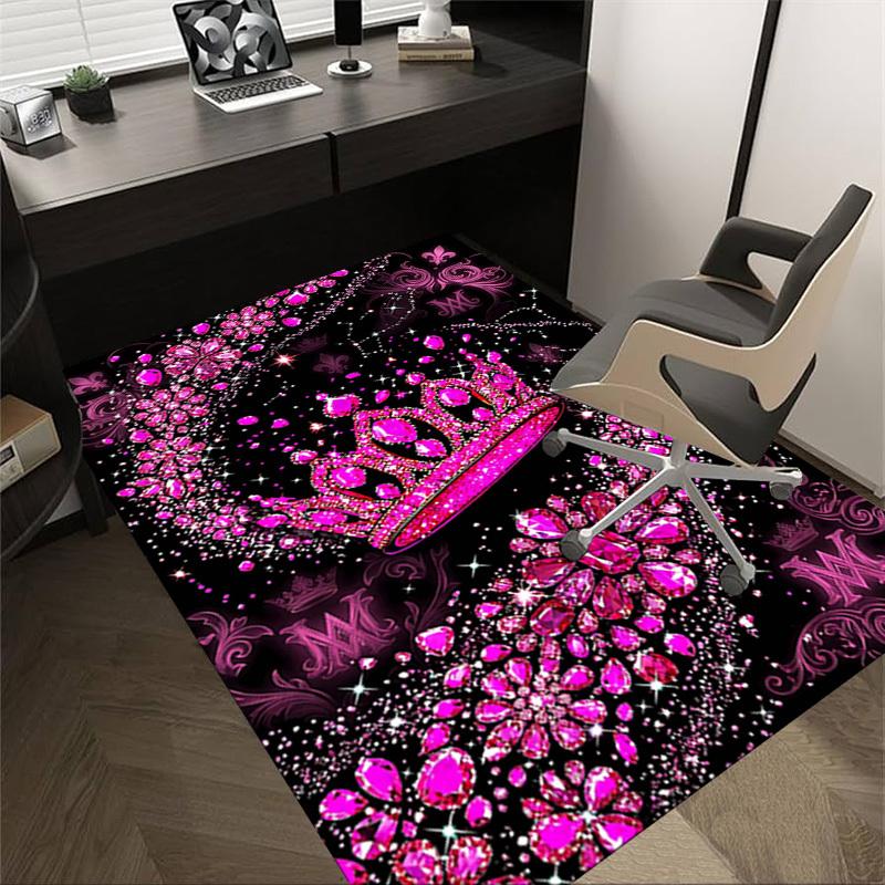 1PC Crown Diamonds Non-Slip Floor carpet, Office, family, bedroom, Studio - Large Area Rug, Vibrant Colors, Longlasting Material-X441
