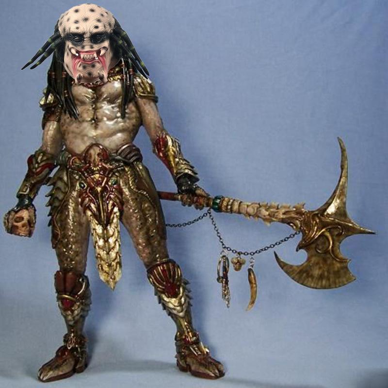 Halloween cosplay Alien horror latex headgear The same Alien vs. Predator mask as in the movie