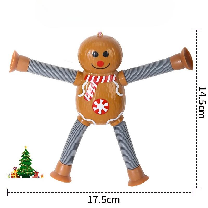 4 шт. Телескопические игрушки-трубки, Рождественское украшение, Игрушка-трансформер. Рождественский кулон Дед Мороз/Снеговик/Олень/Пряничный человечек