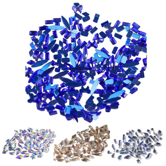 50 шт., стеклянные стразы для ногтей «Аврора», «сделай сам», стразы для дизайна ногтей, стразы с плоским дном, для потрясающего вечернего образа