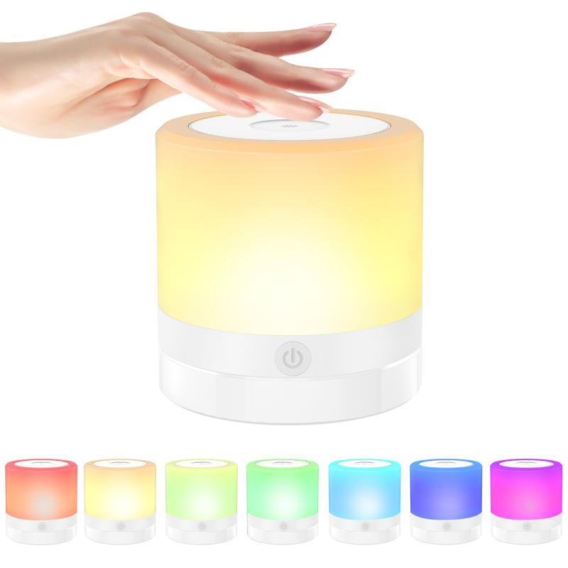 Rgb Colorful Night Light 7 Настольная лампа с регулируемой яркостью, меняющая цвет и ручкой для спальни