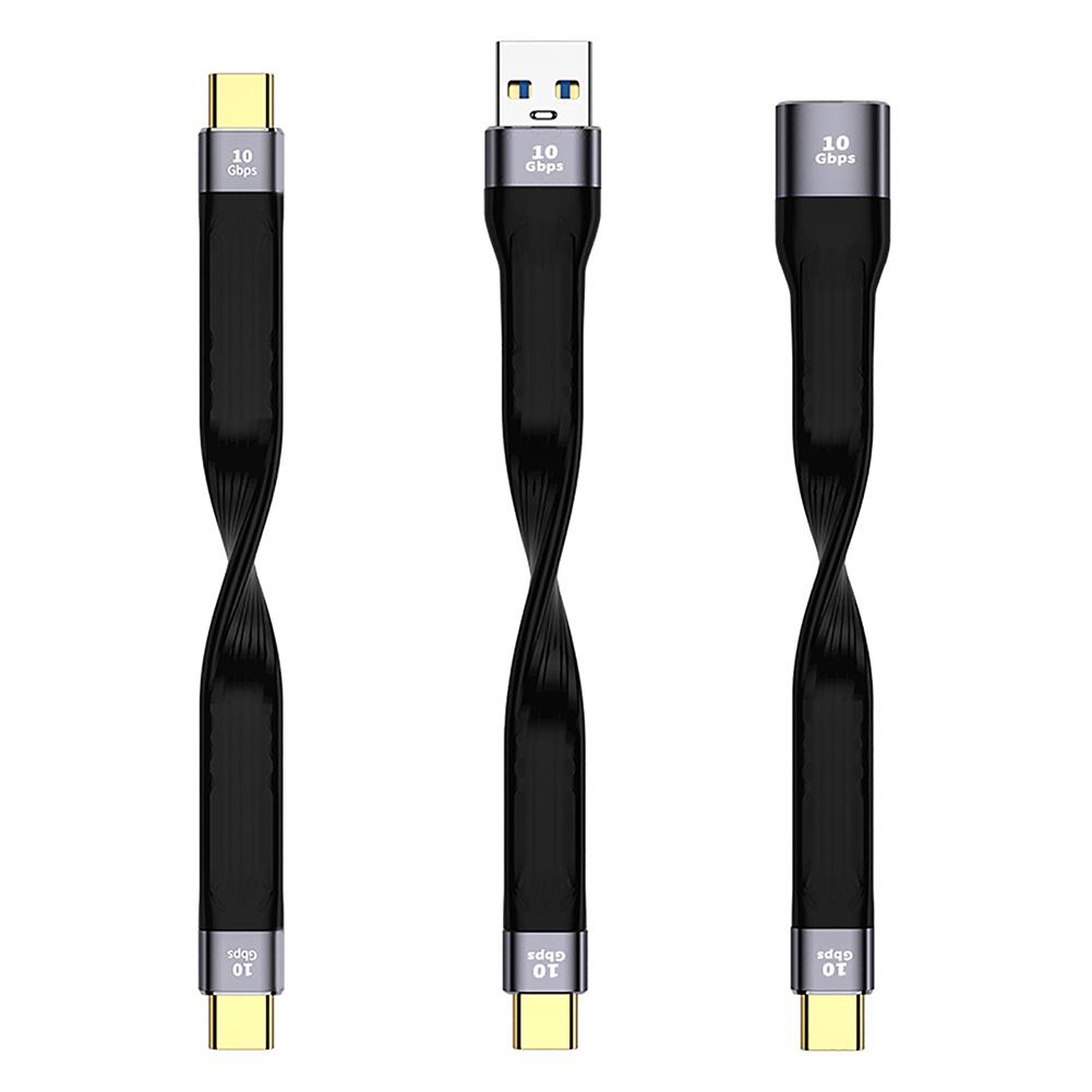 Flexible Data Charging Cable Type-c Male-to-male / Usb Male To Type-c Male / Usb Female To Type-c Male Short-line High-speed 10g Fast Charging