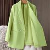 Spring Autumn Blazer Suits Women's Metal Buckle Blazers Coats Casual British Style Jacket Formal Green Red Jackets Suit Trend