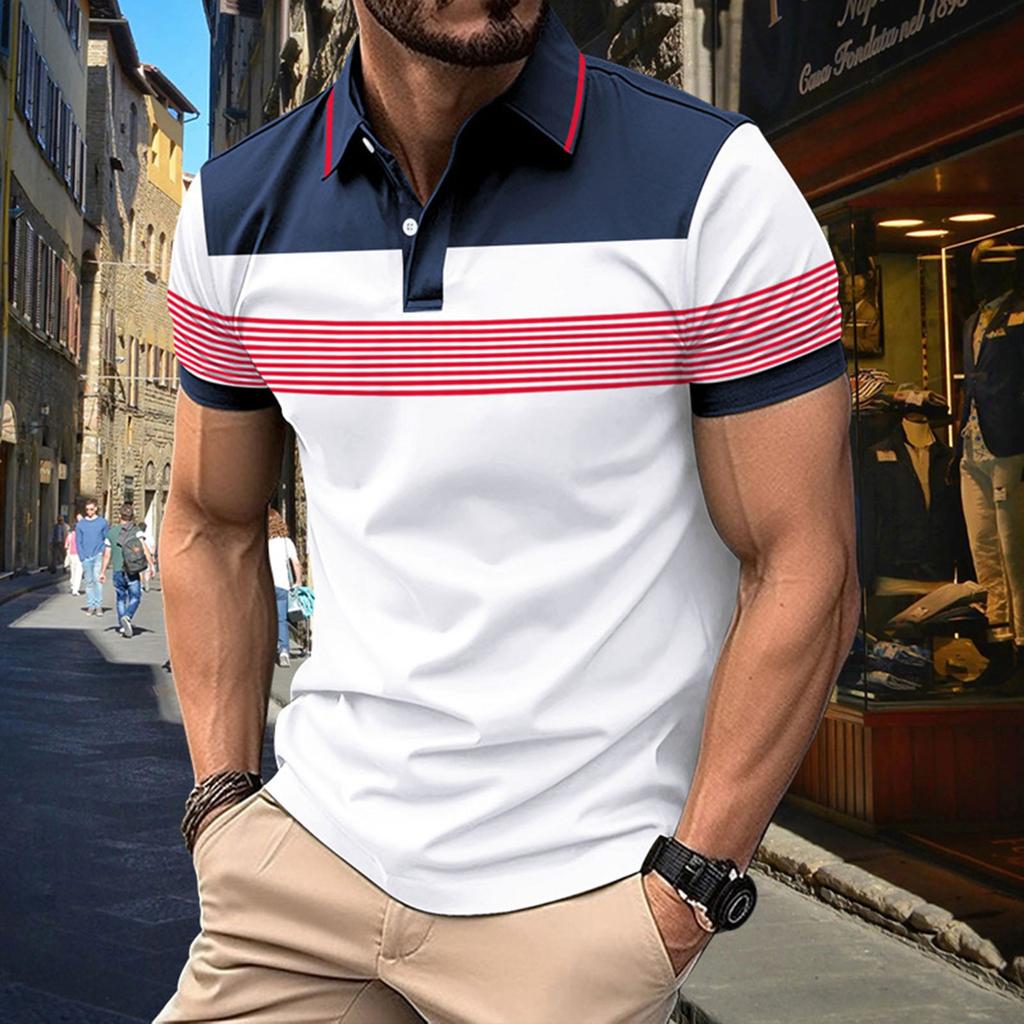 Men's Summer Leisure Culture Breathable Short Sleeved Shirt Top