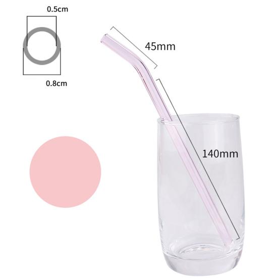 10Pcs Straw Easy To Use Portable High Borosilicate Cup Juice Glass Straw Home