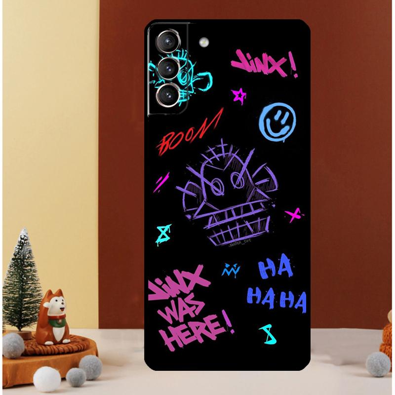 Чехол для Samsung Galaxy S23 S24 Ultra S8 S9 S10 S22 Plus Note 10 20 Ultra S20 S21 FE с персонажем Джинкс из аниме Аркейн