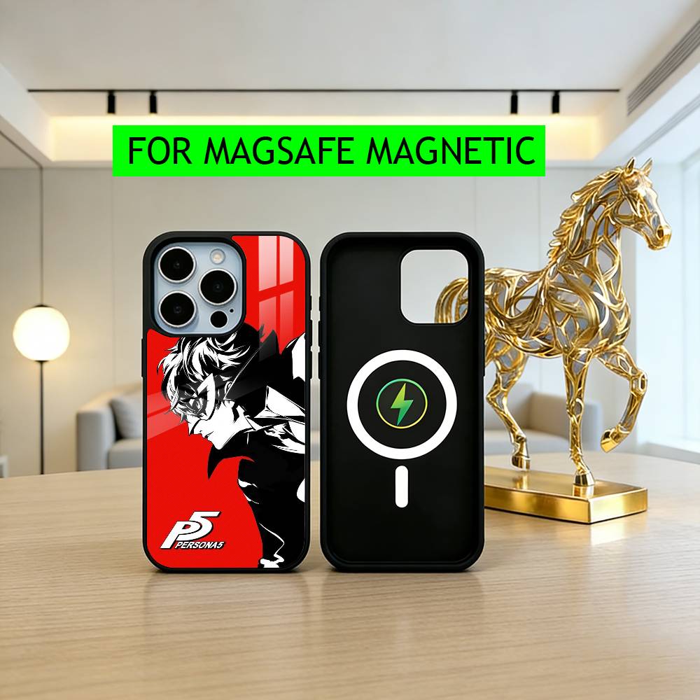 Чехол для телефона P-Persona 5 COOL Аниме для iPhone17,16,15,14,13,12,11 Plus,Pro Магнитный с Magsafe Беспроводная зарядка