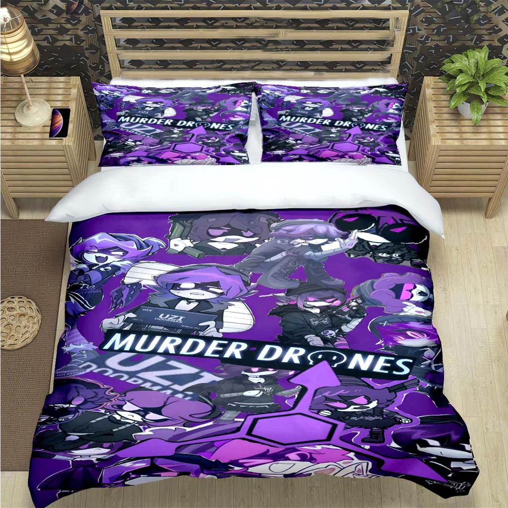 Fashion Hot Cartoon Murder Drone  Print Bedding Set Duvet Cover Comforter Bed  Youth Kids Girl Boys Luxury  Birthday Gift