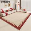 Ковер Гостиная Красный Свет Роскошный Диван Чайный Столик Ковер Главная Спальня Нескользящий Напольный Коврик