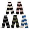 Distressed Knitted Stripe Scarf for Teens Girl Autumn Breathable Scarves for Student Camping Shopping Taking Photo