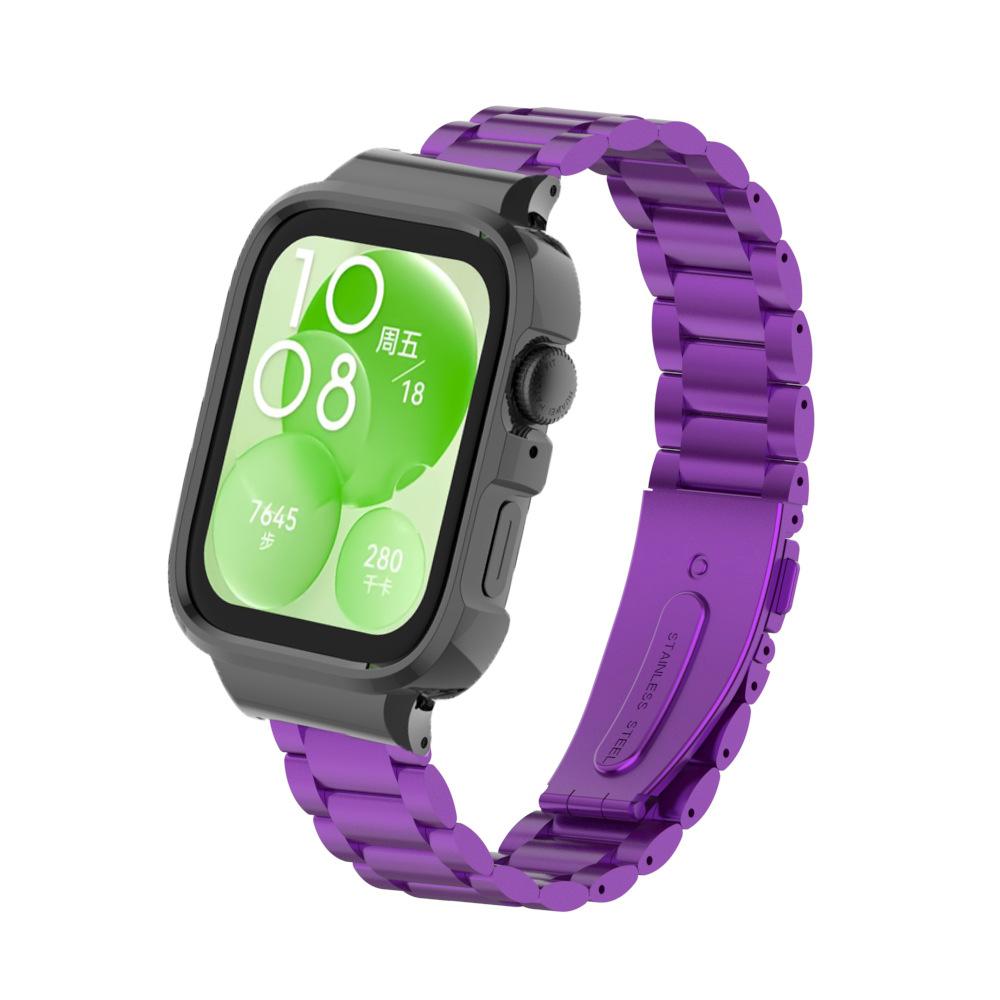 Защитный чехол из нержавеющей стали для смарт-часов Huawei Watch Fit 3, металлический браслет для huawei watch fit3 Band+Protect Cover