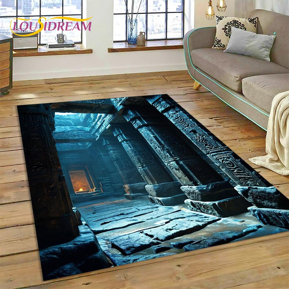 Иллюзия Храм Бога Дверь Ворота Ковер Коврик для Гостиной Спальни Дома Декорация для Дивана, Детский Игровой Коврик Напольный Коврик
