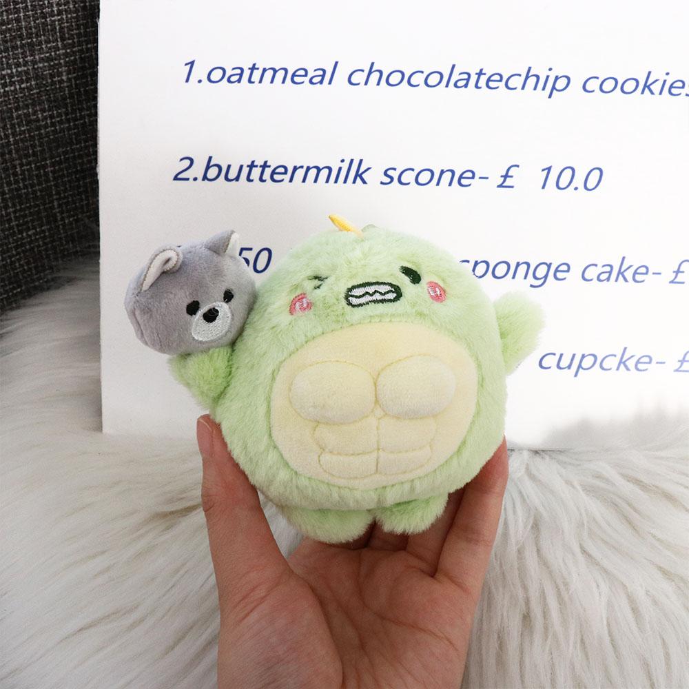 Green Dinosaur Green Dinosaur Doll Pendant Cartoon Dinosaur Wolf Plush Keyring Couple