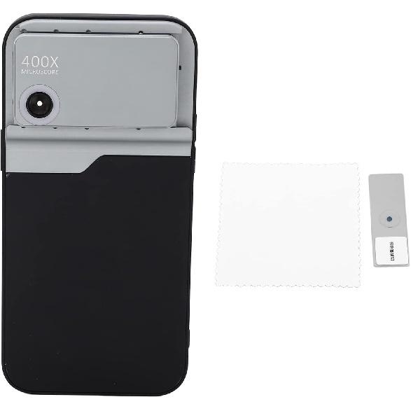 Phone Microscope Lens, HD 400x Zoom Phone Micro Lens Attachment, Adjustable All Inclusive Design Quick Focus with LED Light for 14 Pro