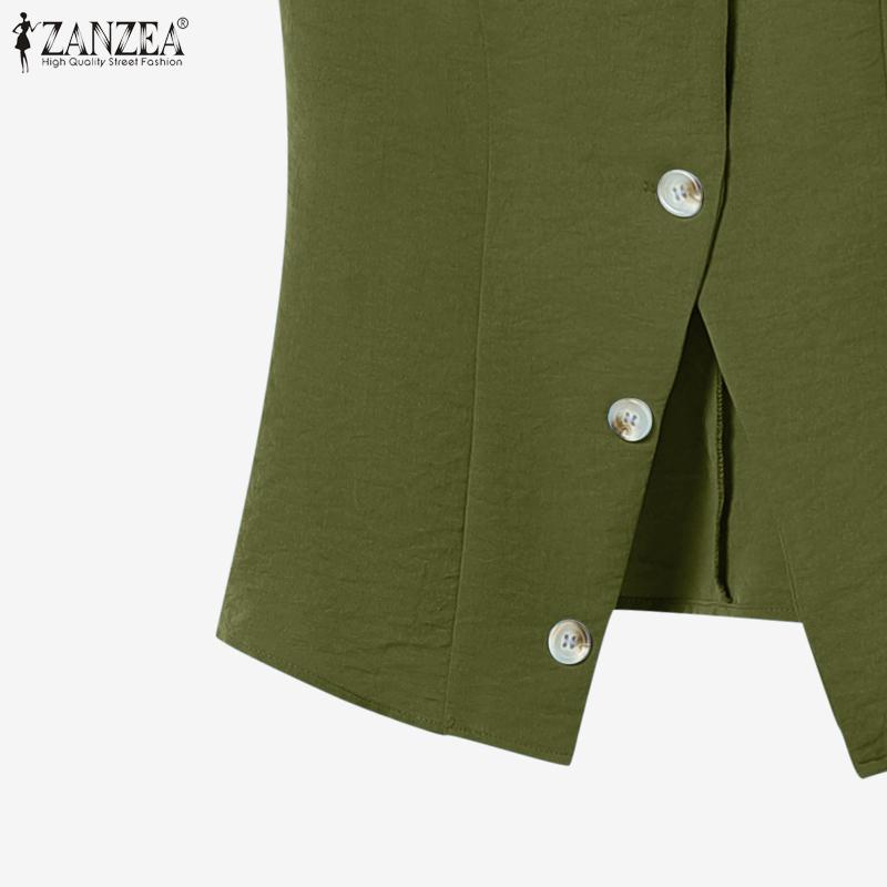 ZANZEA Women Sleeveless Tank Tops and Pants Summer Two Piece Suit Sets