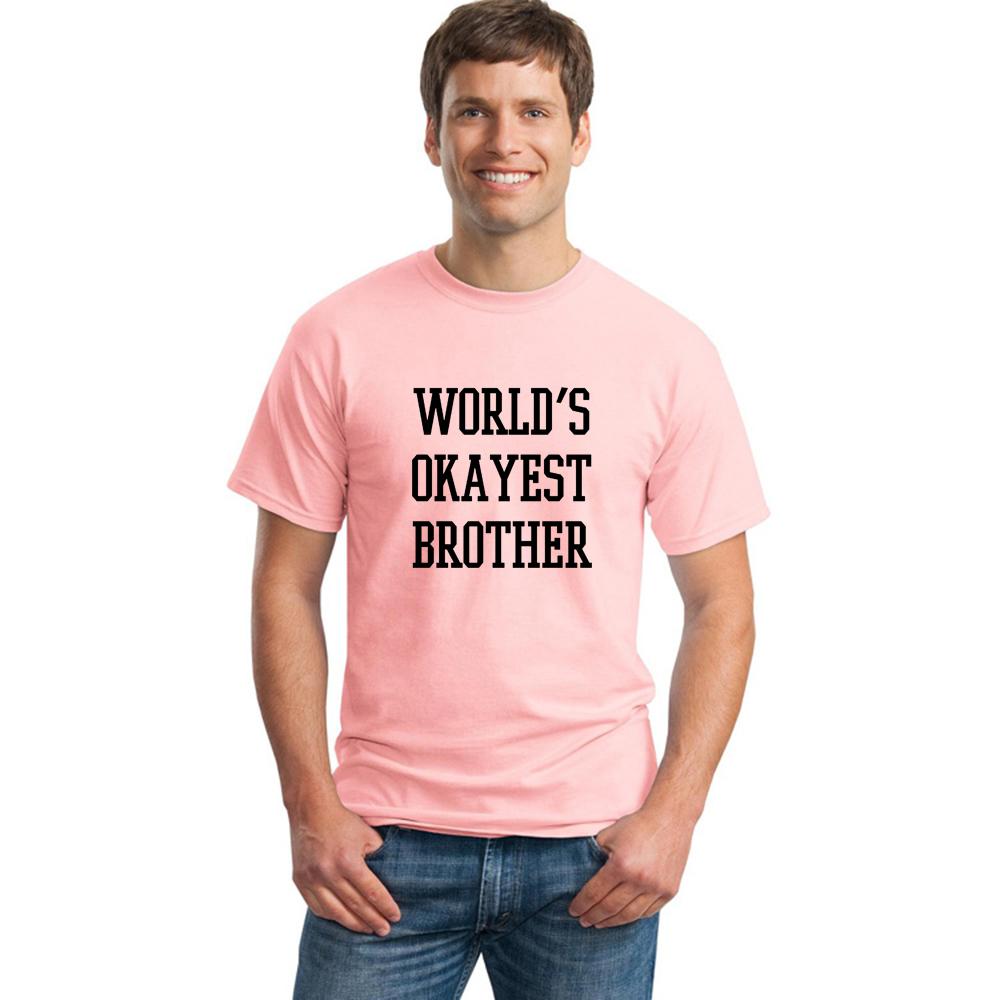 Adult Mens World S Okayest Brother Funny T Shirts Siblings Tee For Brothers T Shirt