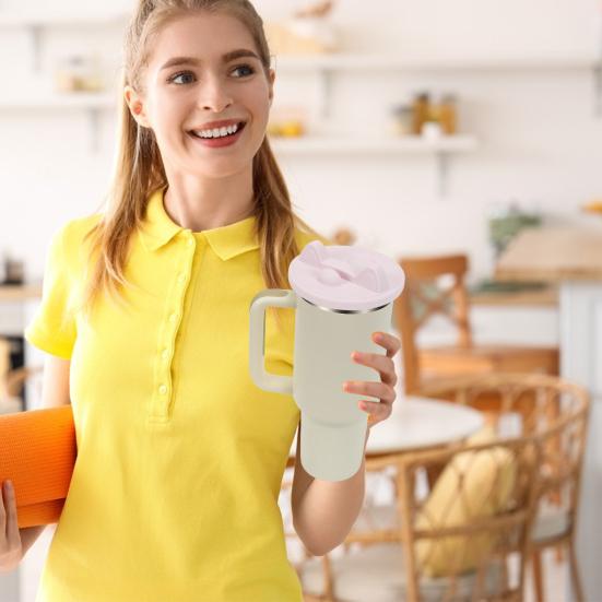 Крышка для стакана 40 унций, сменная силиконовая многофункциональная крышка для стакана с держателем для телефона, можно мыть в посудомоечной машине, непроливаемая крышка для стакана Stanley